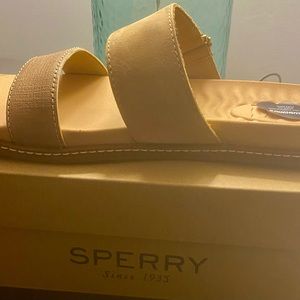 Size 7 peach and tan sandals